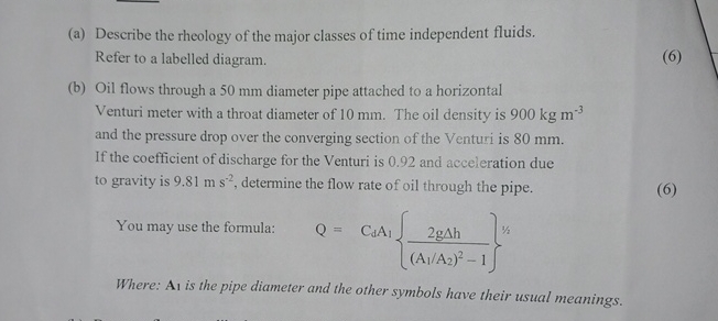 Solved A ﻿describe The Rheology Of The Major Classes Of