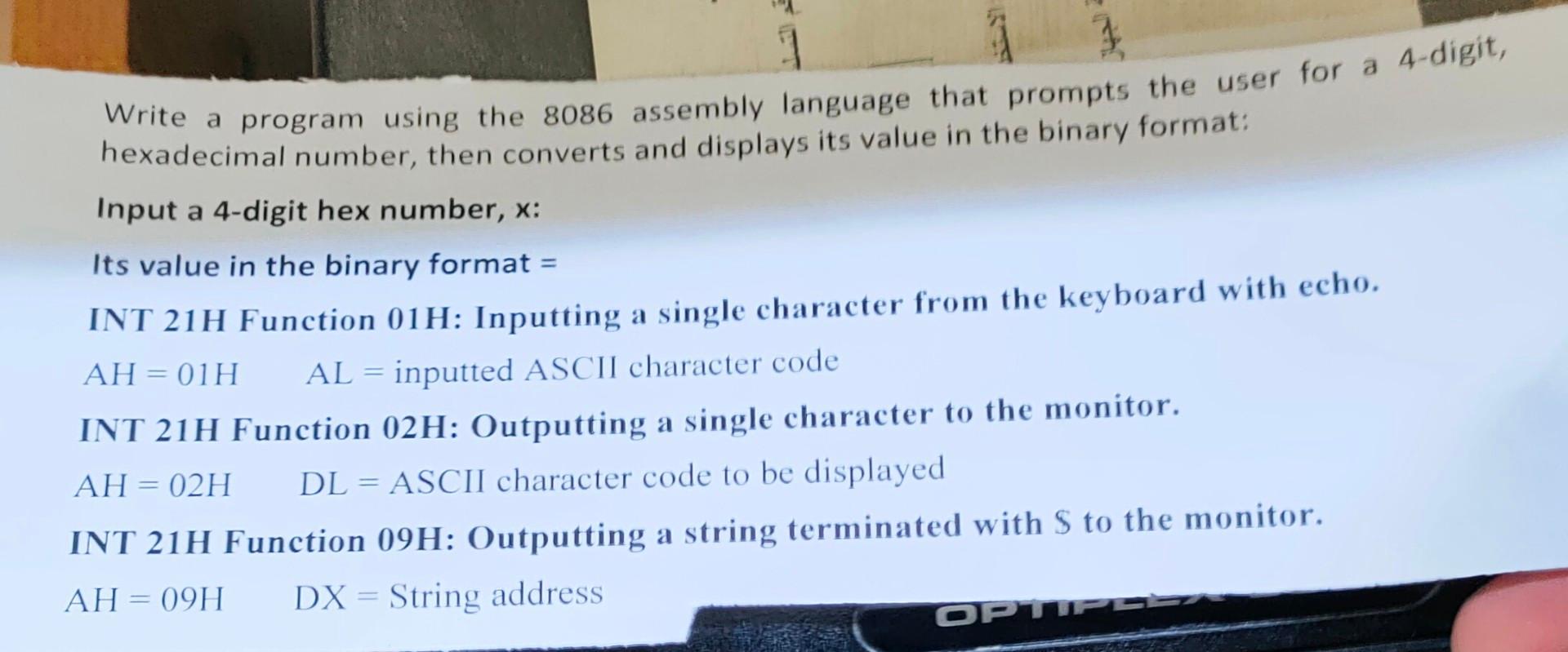 Solved 1 Write a program using the 8086 assembly language | Chegg.com