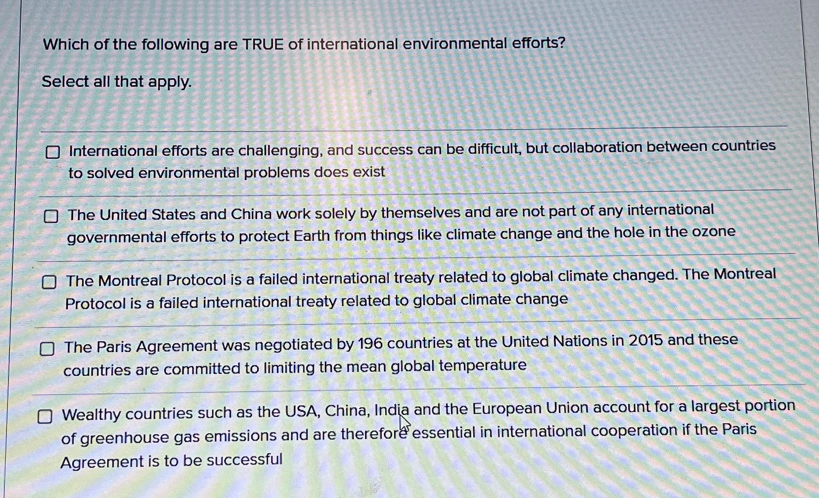 Solved Which of the following are TRUE of international | Chegg.com