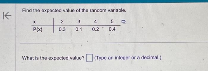 Solved Find the expected value of the random variable. What | Chegg.com