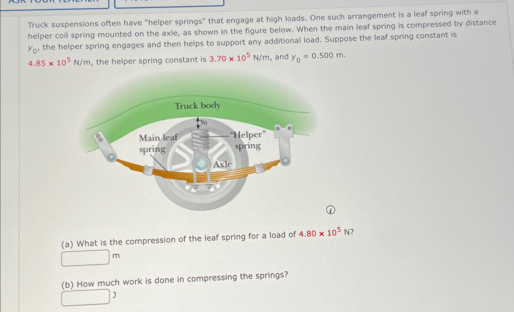 Solved Truck suspensions often have "helper springs" that