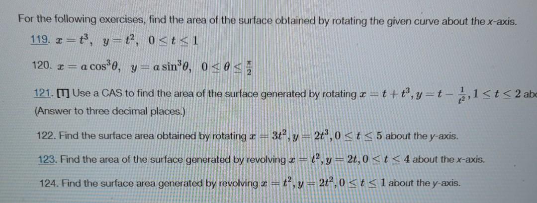 Solved For the following exercises, find the area of the | Chegg.com