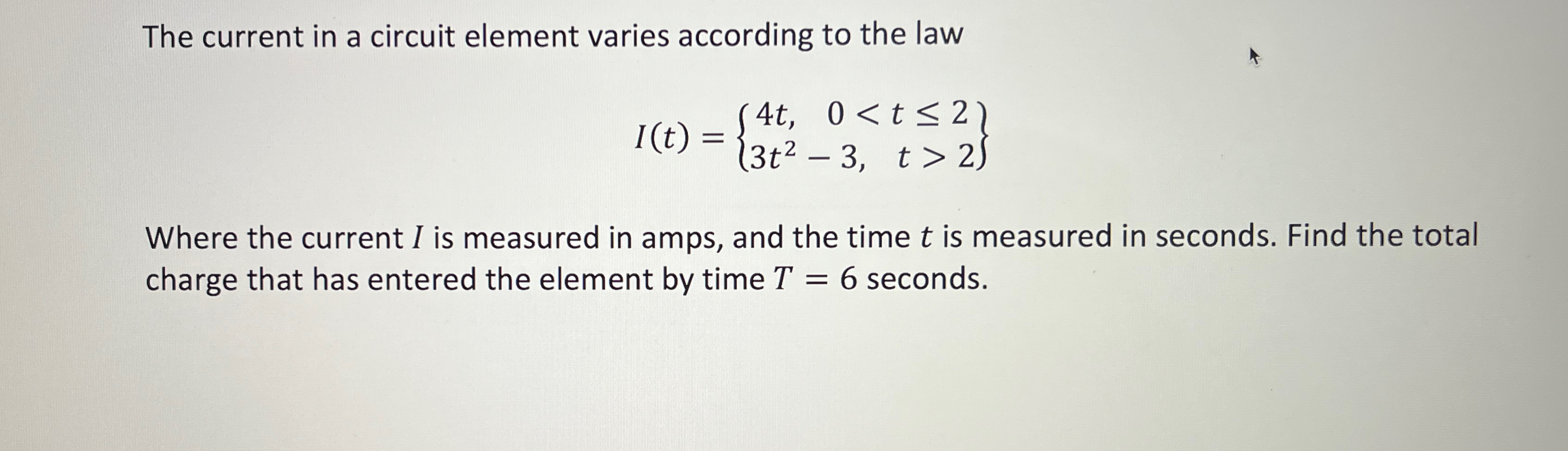 Solved The current in a circuit element varies according to | Chegg.com