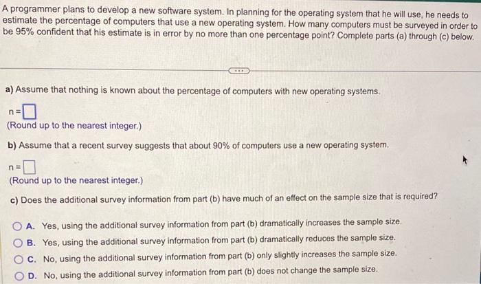 Solved A programmer plans to develop a new software system. | Chegg.com