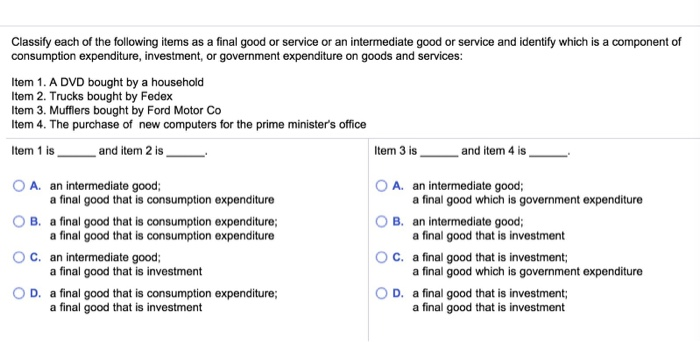 solved-classify-each-of-the-following-items-as-a-final-good-chegg