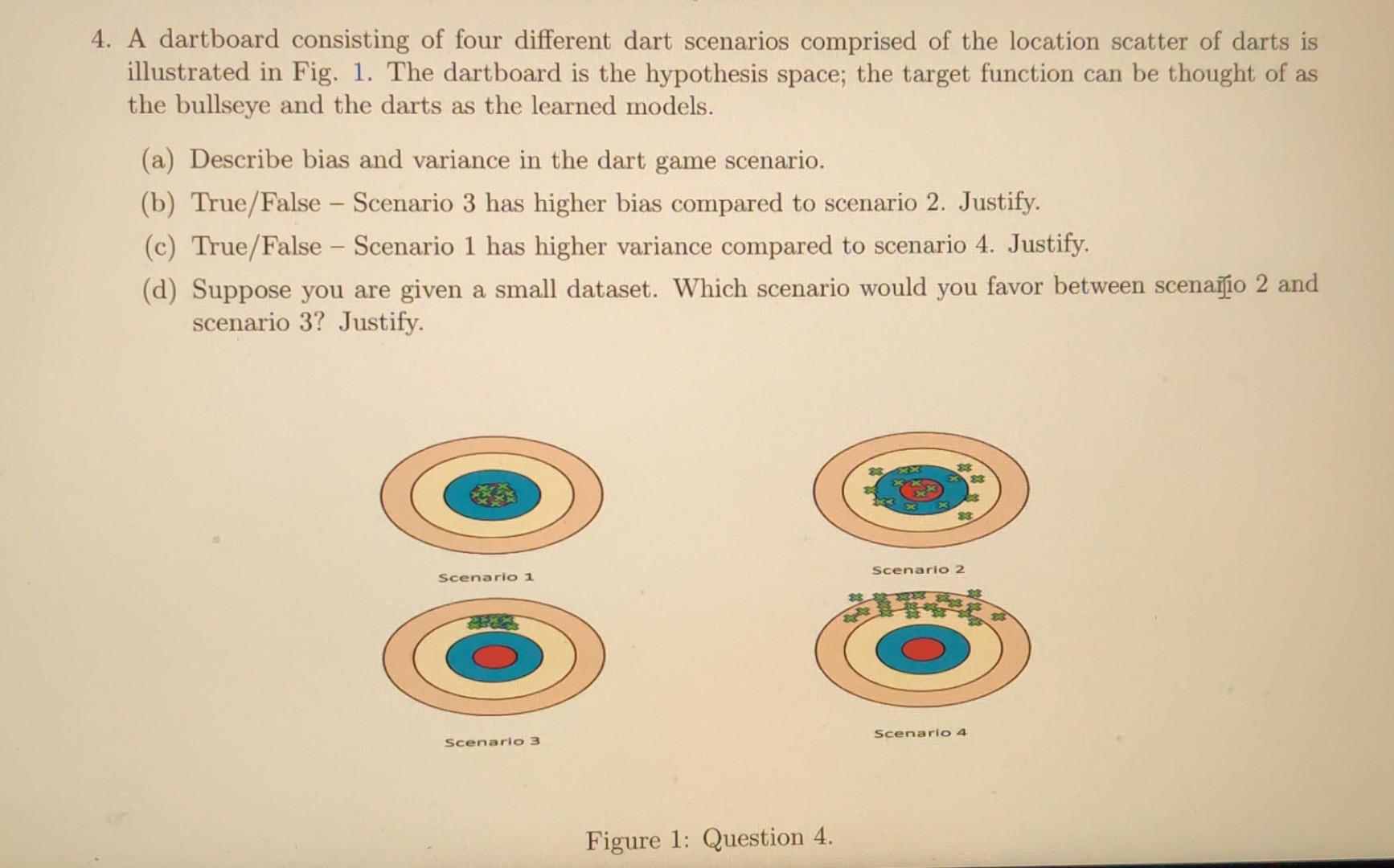 Solved 4. A dartboard consisting of four different dart | Chegg.com