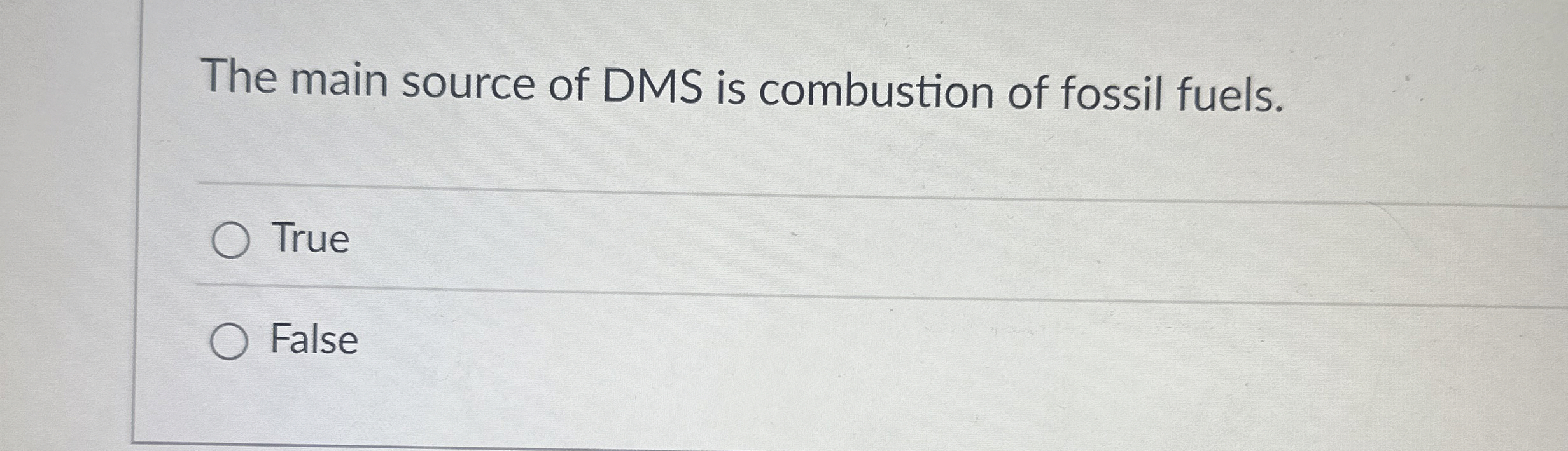 Solved The main source of DMS is combustion of fossil | Chegg.com