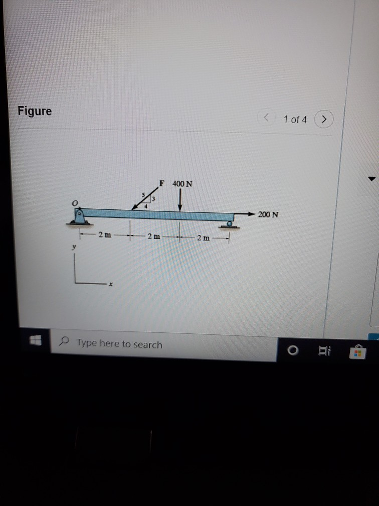 Solved Figure 1 of 4 F 400 N 200 N 2 m 2 m 2 m 3 Type here | Chegg.com