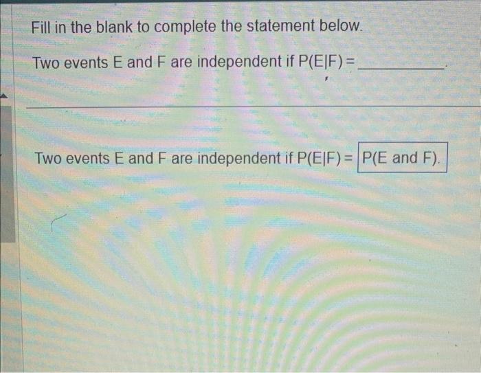 Solved Fill in the blank to complete the statement below. | Chegg.com