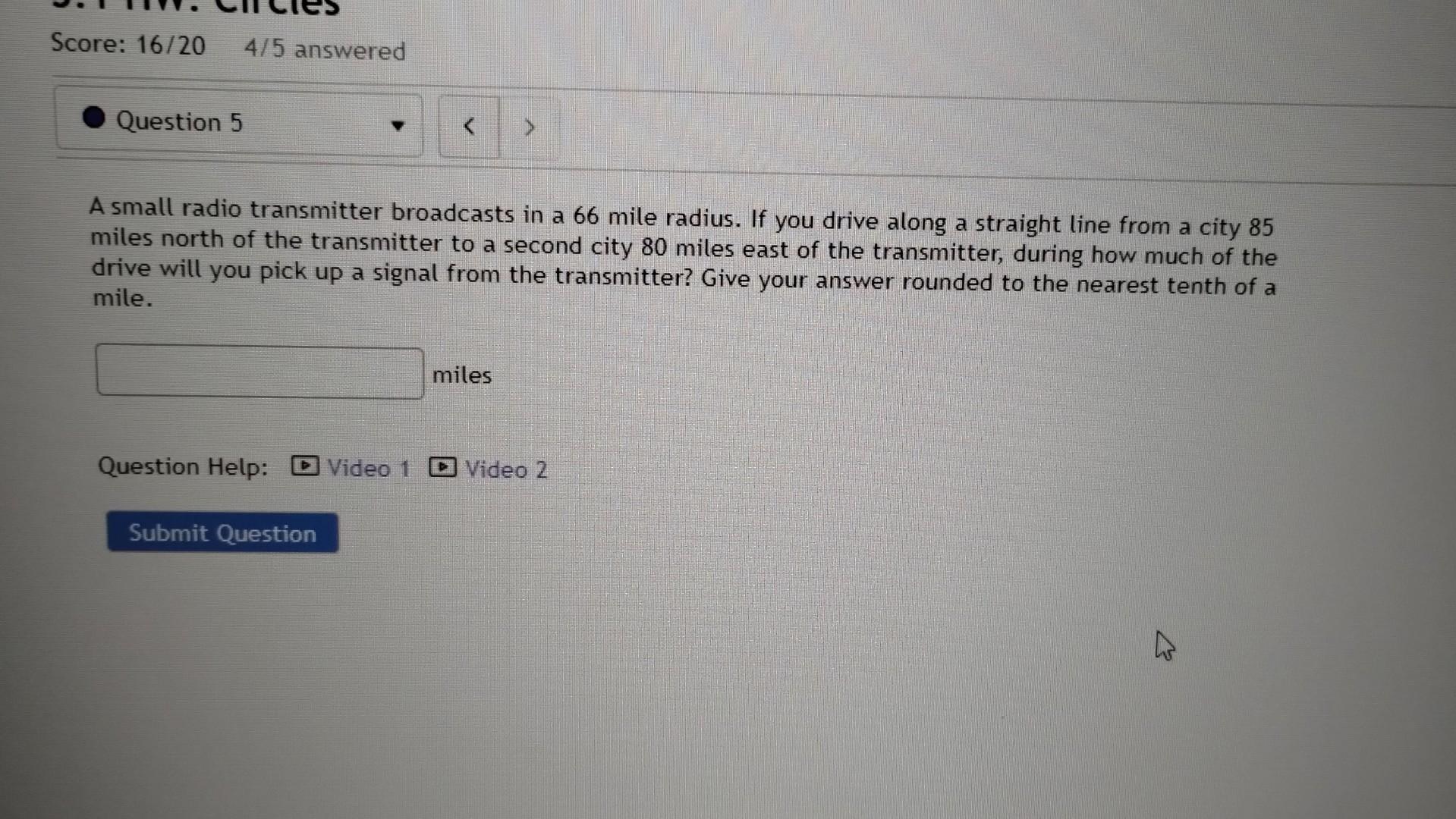 Solved A small radio transmitter broadcasts in a 66 mile