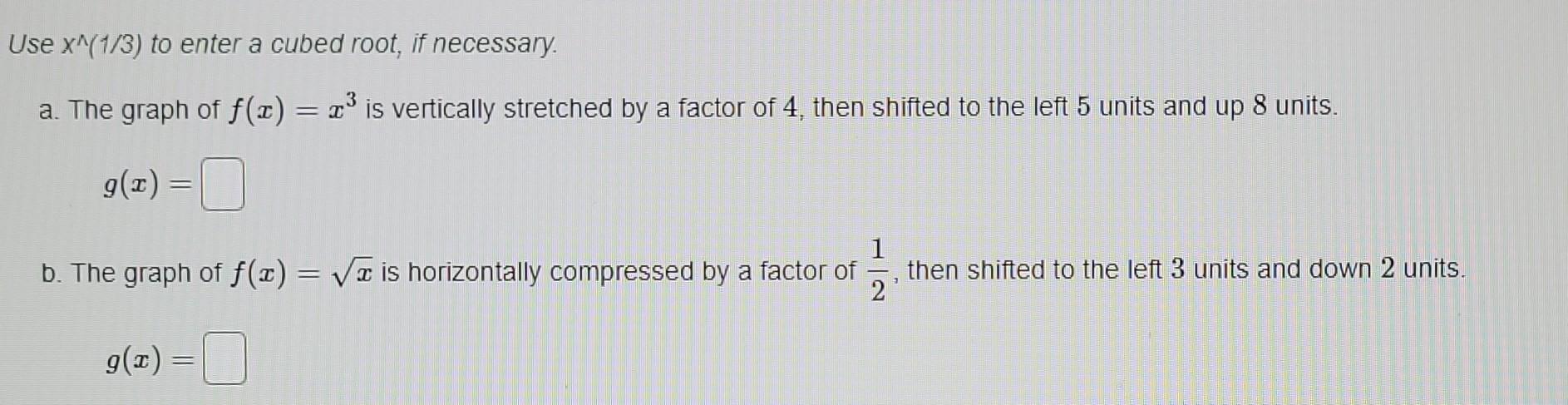 Solved Use x^(1/3) to enter a cubed root, if necessary. a. | Chegg.com