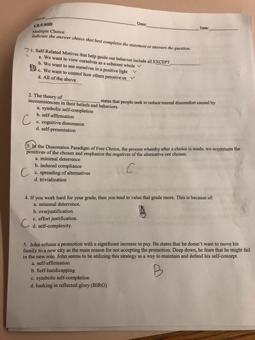 Solved Class: aeeme Date: Chgui Multiple Choice Indicate the | Chegg.com