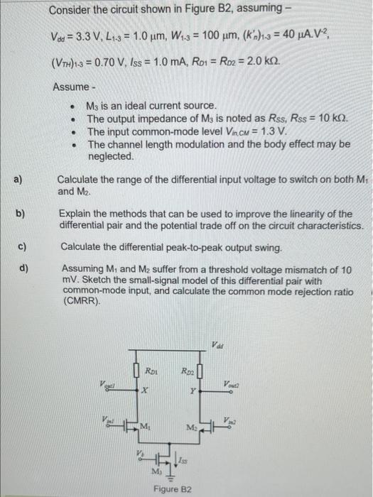 Solved Consider The Circuit Shown In Figure B2, Assuming - | Chegg.com