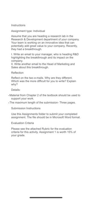 Solved Instructions Assignment type: Individual Assume that | Chegg.com