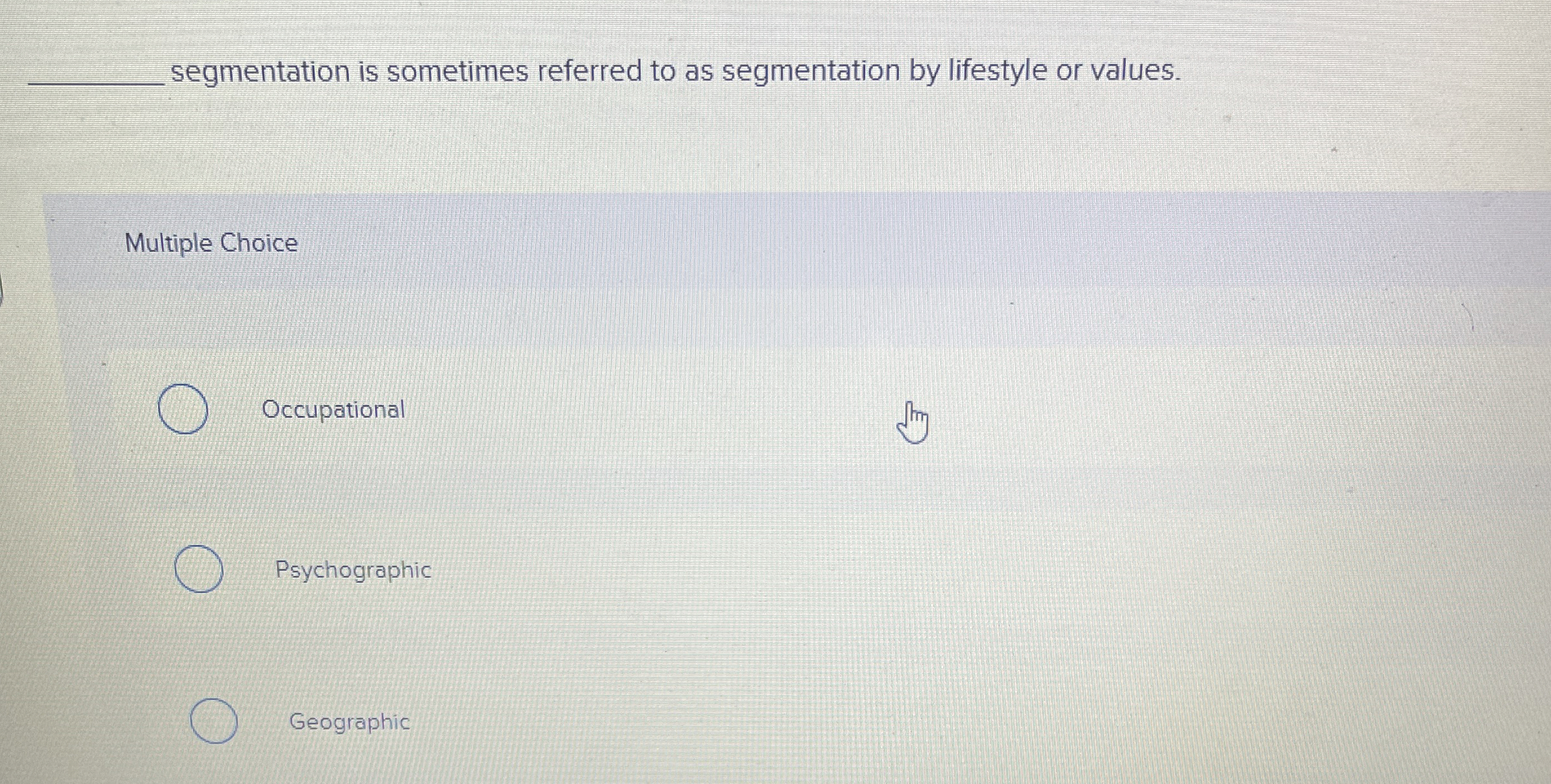 Solved q, ﻿segmentation is sometimes referred to as | Chegg.com