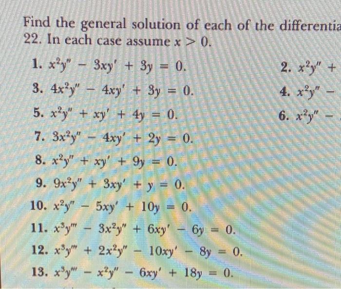 Solved differential equation- please solve 7 and show all | Chegg.com