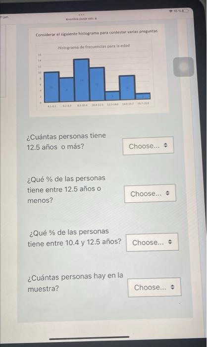 jun www evenire pucpred Considerar el siguiente histograma para contestar varias preguntas Histograma de frecuencias para la