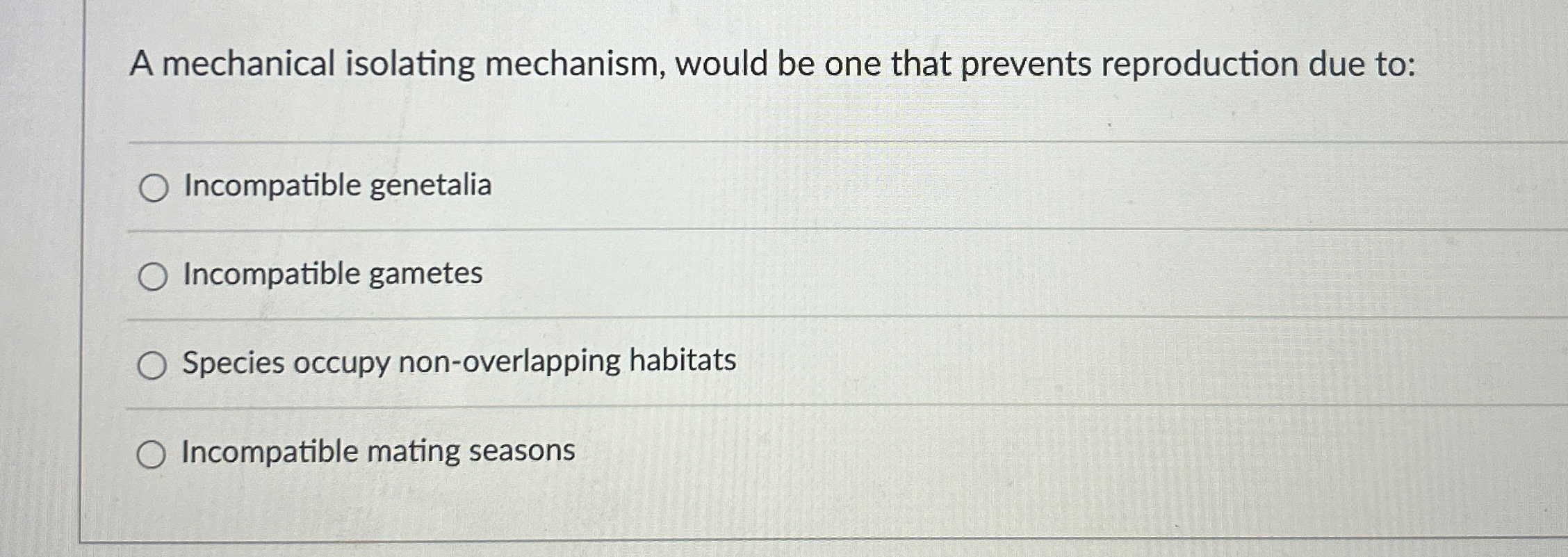 Solved A mechanical isolating mechanism, would be one that