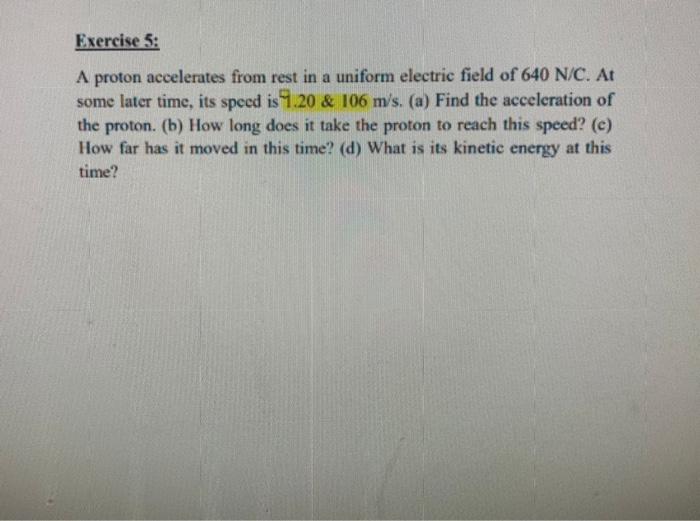 Solved Exercises On Chapter 2: Electric Field Exercise 1: | Chegg.com