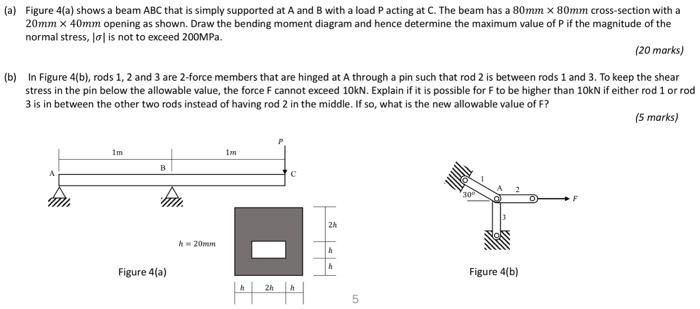 [Solved]: A) Figure 4(a) Shows A Beam ABC That Is Simply Su