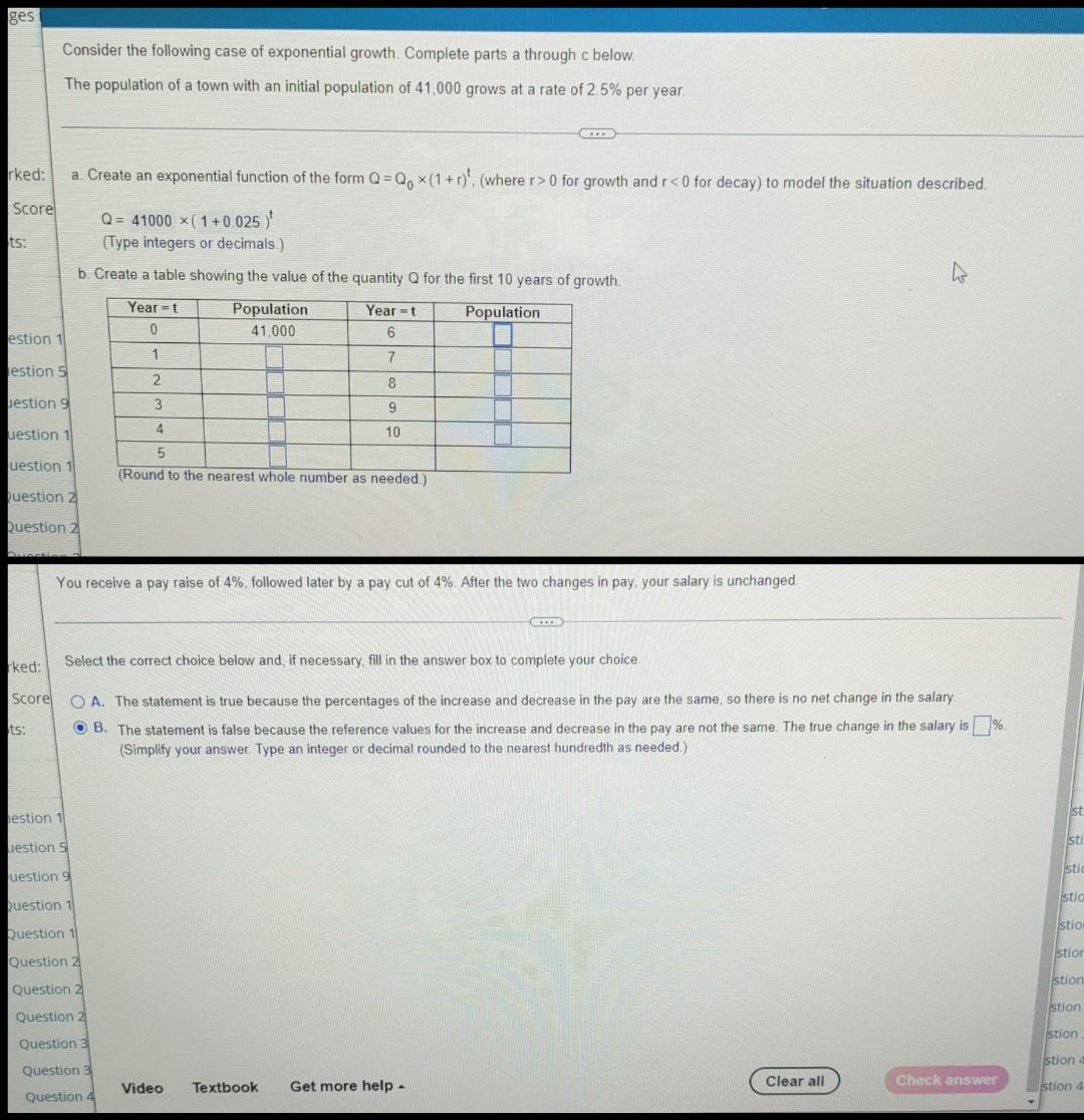Solved ges Consider the following case of exponential growth | Chegg.com