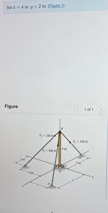 Solved Set 2 = 4 m, y=2 m. (Figure 1) Figure 1 of 1 - 250 N | Chegg.com