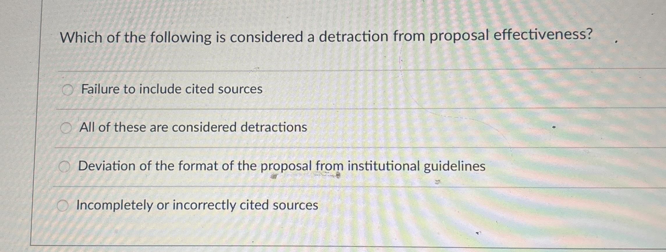 Solved Which of the following is considered a detraction | Chegg.com