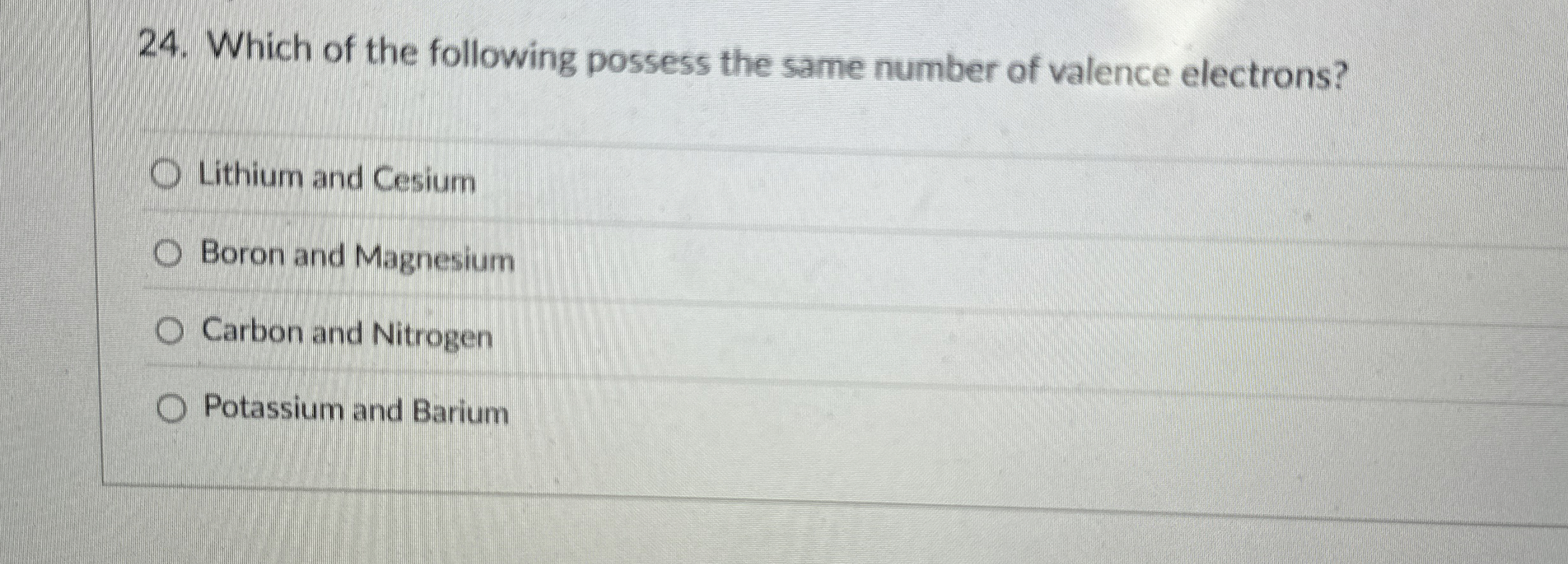 Solved Which of the following possess the same number of