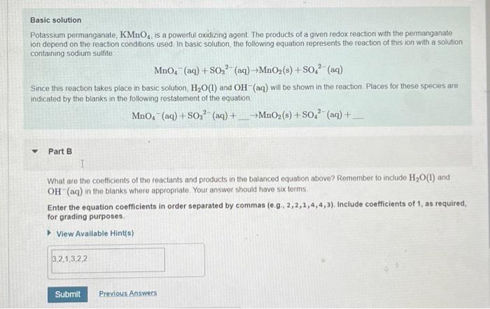 Solved Acidic solution In acidic solution, the sulfate ion | Chegg.com