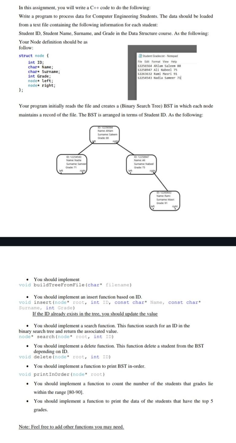 Solved In this assignment, you will write a C++ code to do | Chegg.com