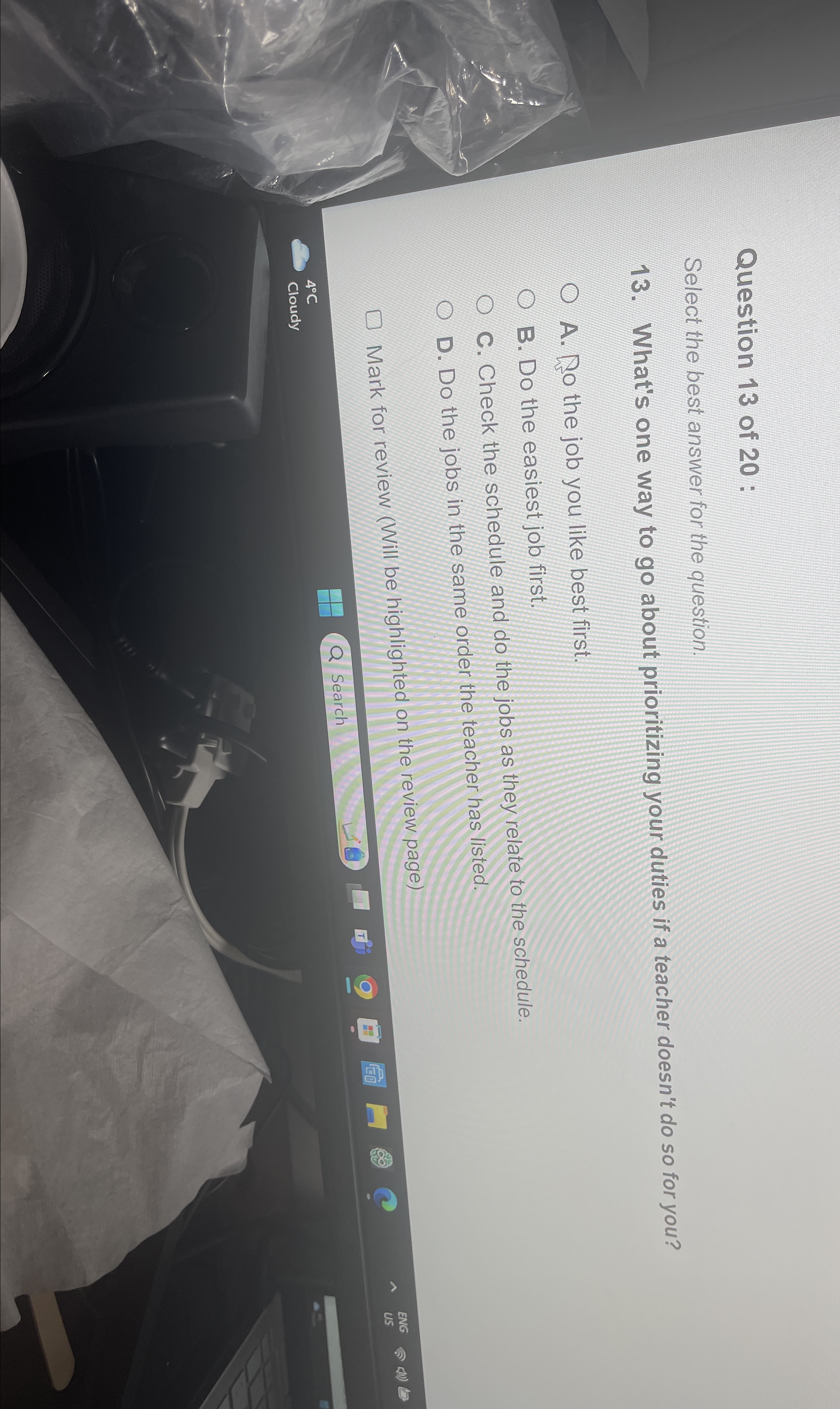 Solved Question 13 ﻿of 20 ﻿:Select the best answer for the | Chegg.com