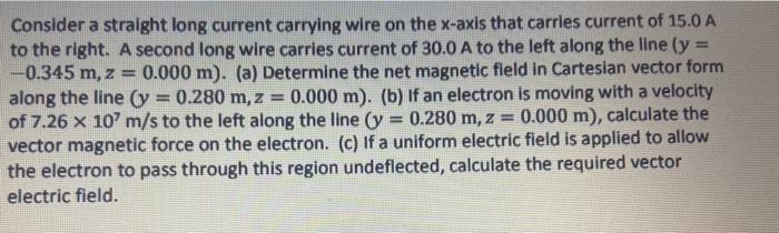 Solved Consider a straight long current carrying wire on the | Chegg.com