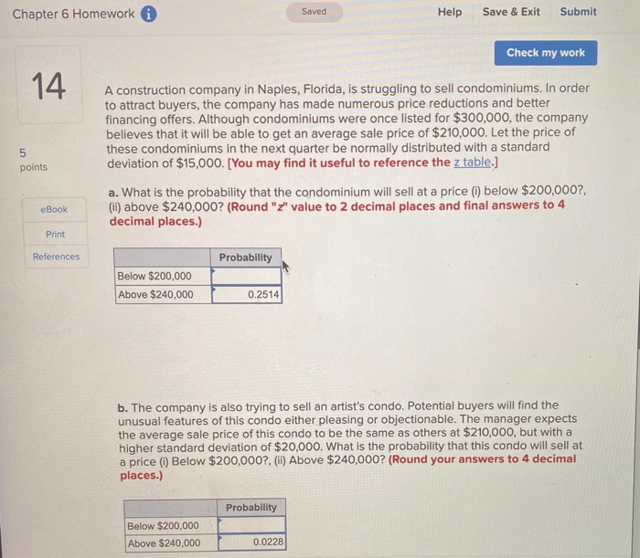 Solved Saved Chapter 6 Homework i Help Save & Exit Submit | Chegg.com