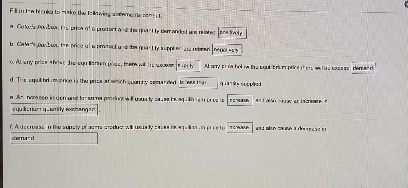 Solved Fill in the blanks to make the following statements | Chegg.com