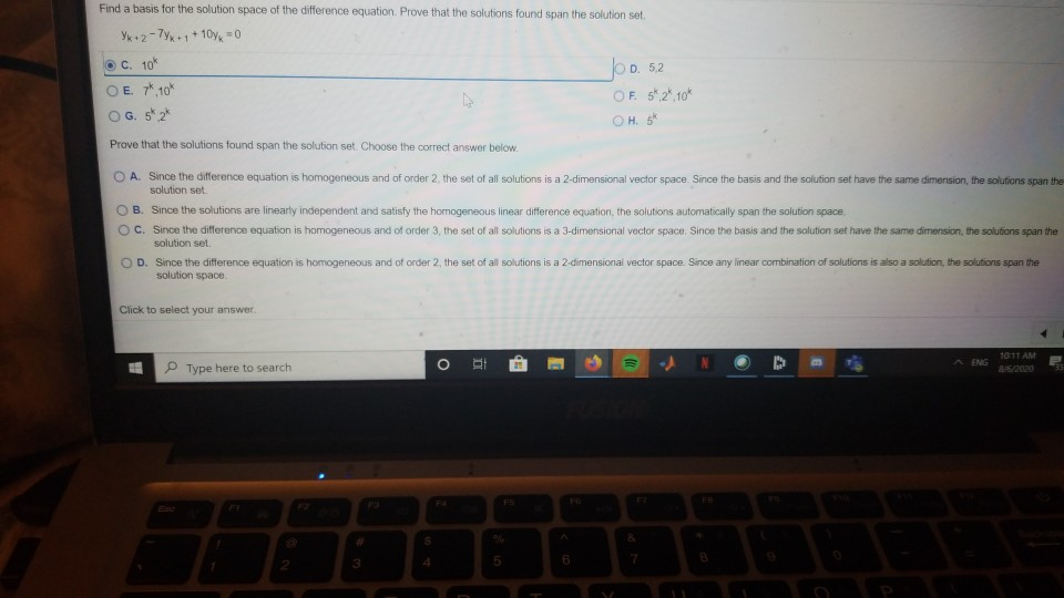 Solved Find a basis for the solution space of the difference | Chegg.com