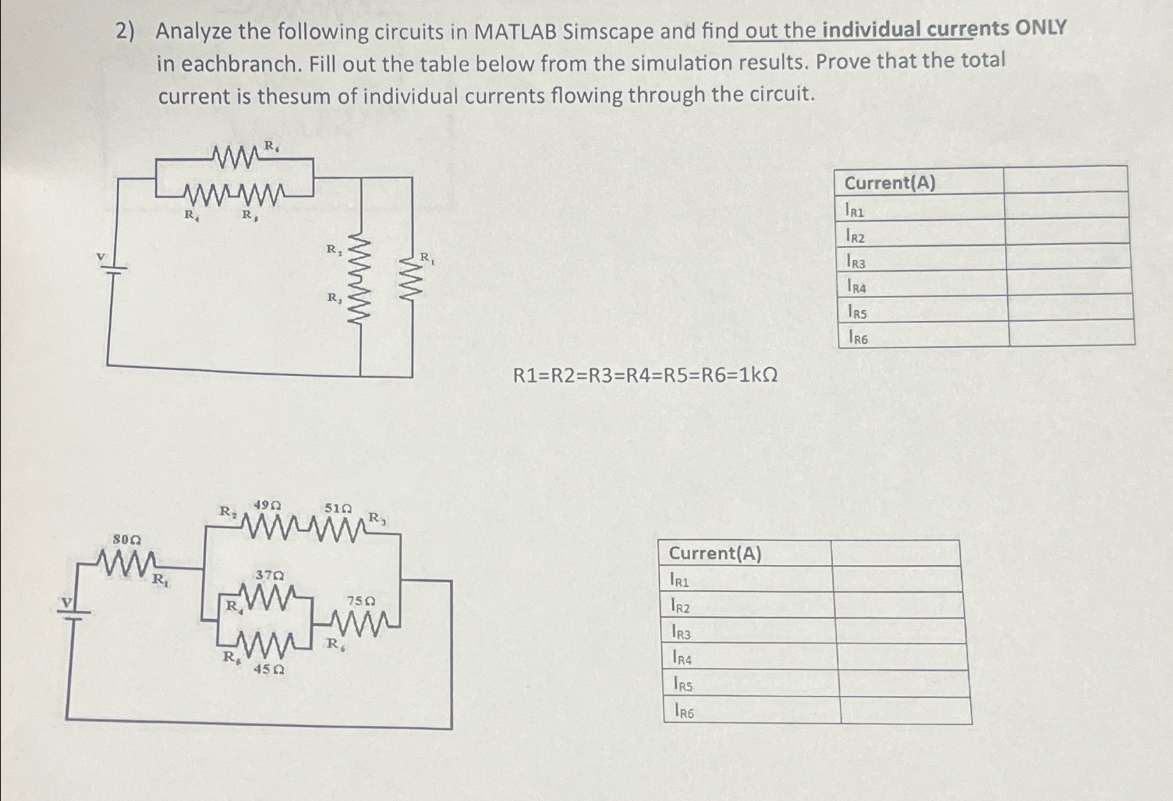 Solved Analyze the following circuits in MATLAB Simscape and | Chegg.com