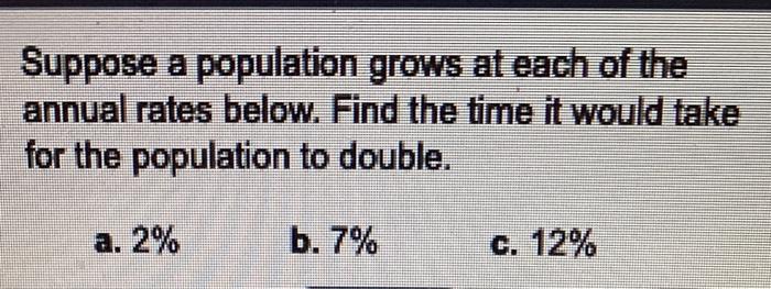 Solved Suppose A Population Grows At Each Of The Annual | Chegg.com