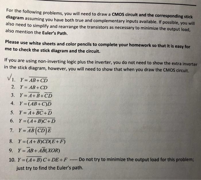 Solved For the following problems, you will need to draw a | Chegg.com