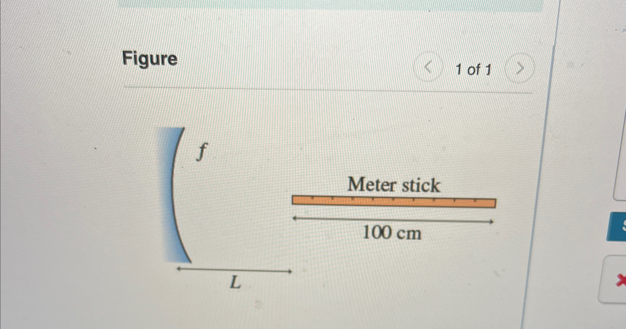 Solved (Figure 1) ﻿shows a meter stick held lengthwise along | Chegg.com