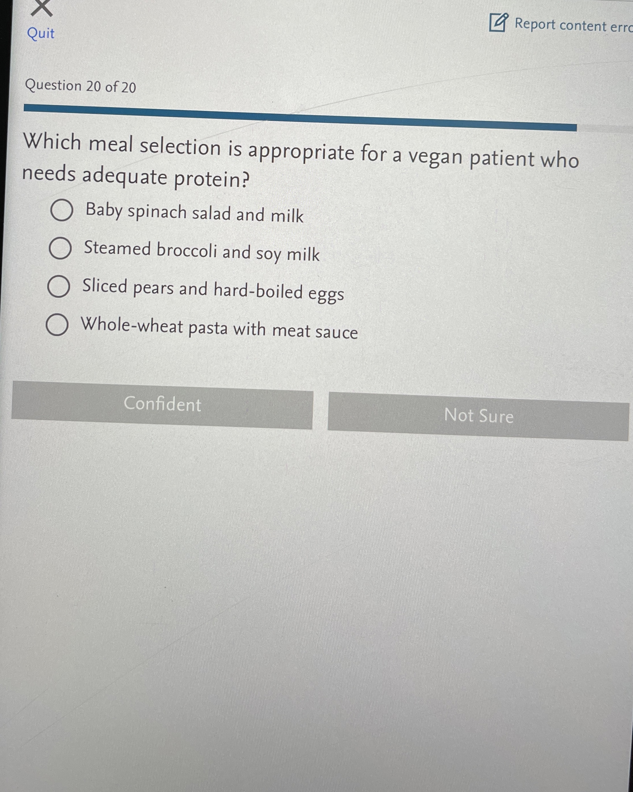 Solved Which meal selection is appropriate for a vegan