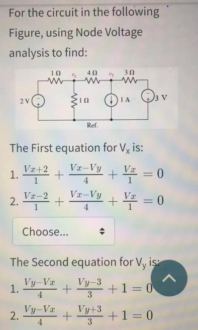 Solved For the circuit in the following Figure, using Node | Chegg.com