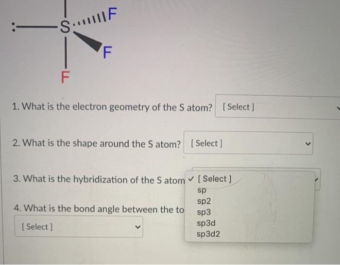 Solved Use the VSEPR structure of SF4 shown to answer the | Chegg.com