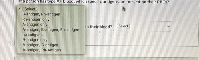 Solved la person has type A blood, which specific antigens | Chegg.com