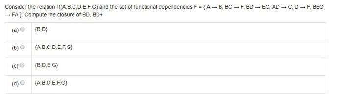 Solved Consider The Relation R(A,B,C,D,E,F,G) And The Set Of | Chegg.com