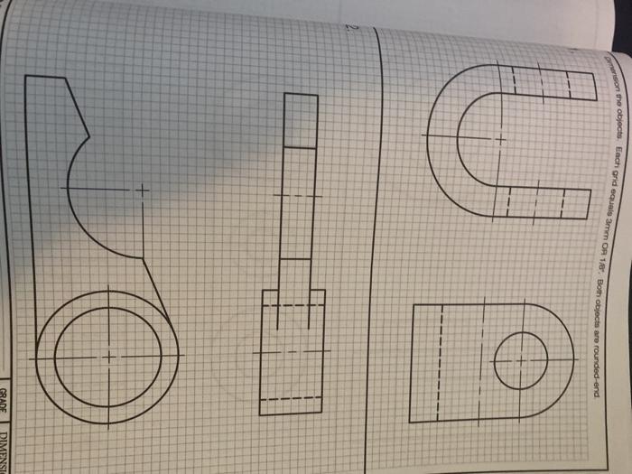 Solved on the objects. Each grid equals 3mm OR 1. Both | Chegg.com