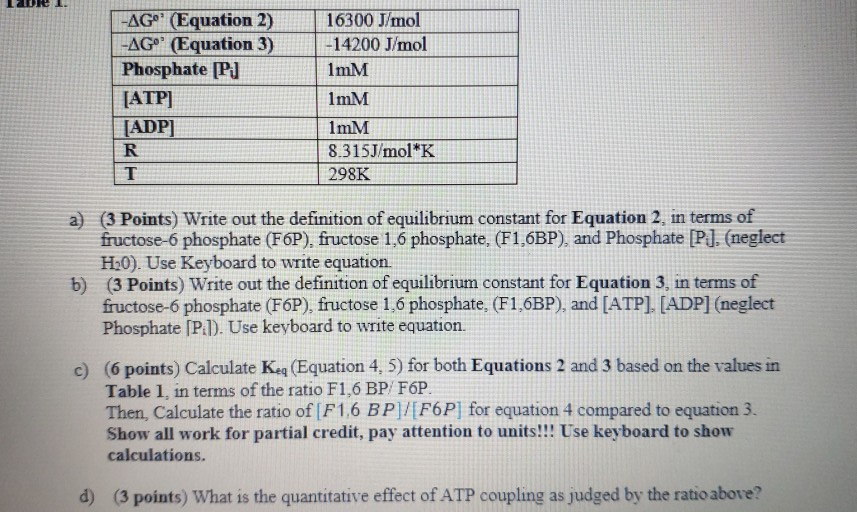 Equation 2 Fructose 6 Phosphate P Chegg Com