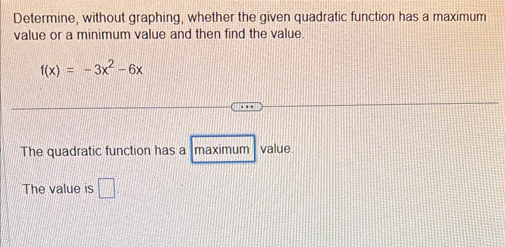 Solved Determine, without graphing, whether the given | Chegg.com