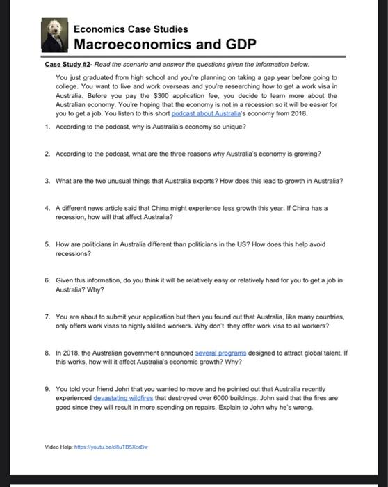 economics-case-studies-macroeconomics-and-gdp-case-chegg