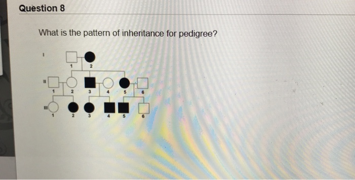 Solved Question 8 What is the pattern of inheritance for | Chegg.com