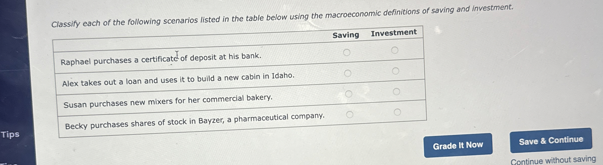 Solved Classify each of the following scenarios listed in | Chegg.com